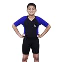 Aqua Holic Swimming Kit with 1 Printed Swimming Half Suit| Costume | with 1 Anti Fog Swimming Goggles, Swimming Cap,1 Nose Clip, 2 Ear Plugs,1 Swimming Ring(Tube) for Boys Multicolour