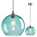 Aqua Pendant Lights Kitchen Island 1 Pack, 9.84 in Seeded Glass Globe