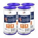 Aquaboon 5 Micron 10 x 4.5 Pleated Sediment Water Filter Cartridge 4-Pack