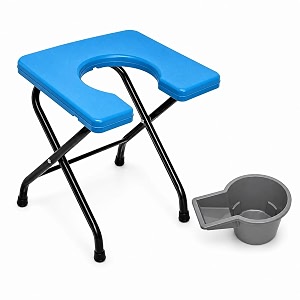 aquacare commode chair with removable pot included for elderly amp patients  portable toilet chair  heavy duty steel frame  anti-slip feet  comfortable seat home amp hospital use