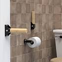2-Pack Jamb Mount Flip up Bamboo Grab Bar for Stability, Doorway Balance Assist Folding Handle, Mobility Aids for Seniors and Disabled Persons, 300lbs Support, Matte Black
