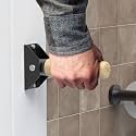 Jamb Mount Flip up Bamboo Grab Bar for Stability, Doorway Balance Assist Folding Handle, Mobility Aids for Seniors and Disabled Persons, 300lbs Support, Matte Black
