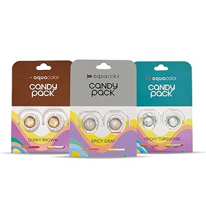 aqualens contact lenses aquacolor contact lens pack of 3spicy gray tricky turquoise and dusky brown