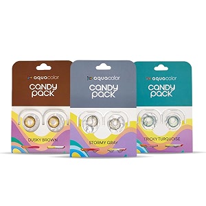aqualens contact lenses aquacolor contact lens pack of 3stormy gray tricky turquoise and dusky brown
