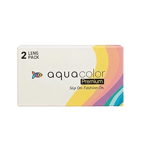 aquacolor monthly disposable premium dusk blue color contact lenses 2 lensbox and 0 power