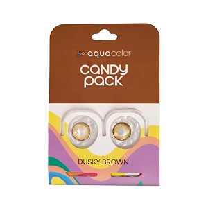 aqualens contact lenses aquacolor dusky brown candy pack zero power colored spherical lenses 2 lensbox 1 pair