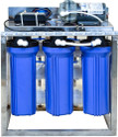 AquaDart 25 LPH Commercial RO Water Purifier Plant 25 Liter Per Hour Blue Stainless Steel With Auto Shut Off And TDS Adjuster Solid Filter Cartridge