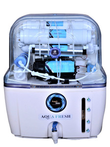 aquafresh swift aura mineralrouvuftds electrical ground water purifier 15 l 15 l ro  uv  uf  tds control water purifier white blue