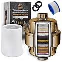 AquaHomeGroup 20-Stage Shower Filter, Vitamin C &amp; E, Brushed Gold