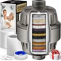 AquaHomeGroup 20-Stage Shower Filter with Vitamin C and E, Brushed Nickel