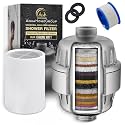 AquaHomeGroup 20-Stage Shower Filter, Vitamin C and E, Matte Chrome
