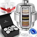 AquaHomeGroup Shower Head Filter — 20-Stage + 5 Replacement Cartridges — Reduces Chlorine and Other Chemicals — Vitamin C, E &amp; A Shower Filter for Healthier Skin &amp; Hair