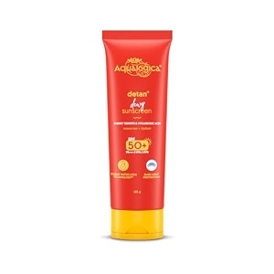 aqualogica detan dewy lightweight sunscreen gel with spf 50 amp pa  for uvab amp blue light protection  for normal sensitive amp dry skin  tan removal amp no white cast  for men amp women  125 g