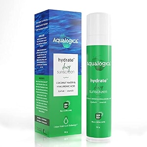 aqualogica hydrate dewy sunscreen spf 50 pa 50g  uvab amp blue light protection for men amp women  for oily combination amp dry skin  fragrance-free