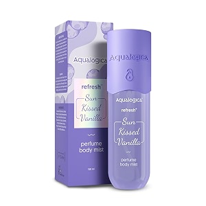 aqualogica refresh sun kissed vanilla perfume body mist  warm vanilla fragrance  long- lasting fragrance  double duty mist for hair amp body  non-irritating amp hydrating  skin friendly  for men amp women  150 ml