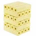 AquaNature Ceramic Bio Filter Far-Infrared Bacteria House Biological Bacteria Nitrification Filter Media for Freshwater &amp; Saltwater (Pack of 10pcs, Square Yellow(NX-02)(L-15.8 cm x 3.8 cm))