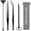 15" Aquarium Aquascape Tools Kit 4P Stainless Steel Aquascaping Set
