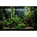 Aquarium Background Diverse Aquatic Plants and Seagrasses Terrarium Background Redwood Root Lush Green Underwater Plants Moss Fish Tank Background Under The Sea Aquarium Backdrop Vinyl 24x12in