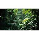Aquarium Background Enchanting Beauty of Jungle Terrarium Backdrop Nature Jungle Green Leaf Palms Fish Tank Background Reptile Habitat Backdrop Wallpaper Poster Decor Vinyl 24x16in