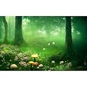 Aquarium Background Foggy Forest Sun Rays Mushrooms Terrarium Backdrop Foggy Rainforest Various Flowers Natural Landscape Tank Background Reptile Habitat Backdrop Wallpaper Poster Vinyl 48x24in