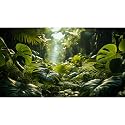 Aquarium Background Tropical Forest Terrarium Backdrop Nature Jungle Green Leaf Palms Background Green Leaf Palms Fish Tank Background Reptile Habitat Backdrop Tank Wallpaper Poster Vinyl 72x24in