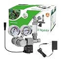 Aquarium Regulator with Dual Pressure Gauges, 12V DC Solenoid Valve, Bubble Counter & Check Valve - Precise Display for Aquatic Plant CO2 System