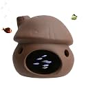 Aquarium Decor Ceramic Mushroom House Ornament Fish Tank Landscape Decoration Pottery Hide Cave Habitat Hut Small Shrimp for Goldfishes to Rest Breed Hiding (Brown)