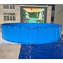 Aquarium Pool with Drain Valve,Aquaculture Water Tank Cistern Steel Frame Multifunction PVC Canvas Temporary Fish Pond，Large Above Ground Fish Pond &amp; Aquarium Tank - 600L to 15070L, Outdoor/