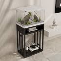 Aquarium Stand, Metal Frame Fish Tank with Storage, Double Turtle Reptile Terrariums , 880LBS Capacity(Black,45x25x70cm/18x10x28)