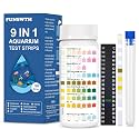 Aquarium Test Strips for Freshwater Fish – 9 in 1 Fish Tank Water Test Strips, Fast &amp; Easy Color Chart for Beginners, Test Ammonia Nitrite Nitrate pH Chlorine Hardness, 50 Strips