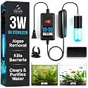 Aquarium UV-C Light 3W – Submersible UV Clarifier for Freshwater & Saltwater Tanks, Sumps & Hydroponics – Clears Green Water Fast – 9.8 ft Power Cord – Pre-Filter Sponge & Suction Cup Included