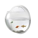 iplusmile Wall Fish Tank Transparent Acrylic Hanging Aquarium 5.90 Inch Fish Bowl for Betta Space Saving Home Decor Easy Wall Mount 1 Pack