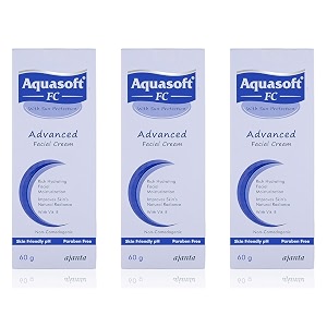 aquasoft fc cream 60g pack of 3 total 180g  lightweight facial moisturizer with aquaxyl amp vitamin e  deep hydration amp radiance gel cream for acne-prone skin