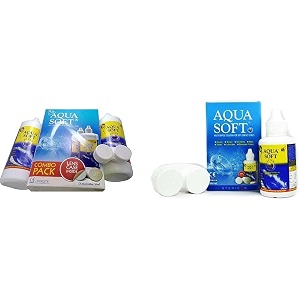 aquasoft multipurpose solution for soft contact lenses 360360 combo pack amp aqua soft sensitive eyes multi purpose lens solution 60 ml combo