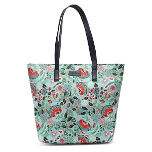 aquatan vegan leather pu tote bag for women spacious stylish sturdy pu material handbag zippered compartment office and travel friendly for girls printed green