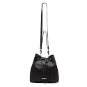 Aquatan Vegan Leather Black Drawstring Handbag for Women | Stylish Casual Bag with Secure Closure for Everyday Use
