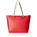 Aquatan Orange and Red Plain Canvas Tote Bag for Women