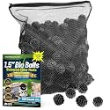 Aquatic Experts 1.5" Large Bio Balls for Ponds – Biological Filter Media for Waterfalls &amp; Outdoor Pond Filters, Treats Up to 1,000 Gallons (300 Count + 14" x 20" Mesh Bag)