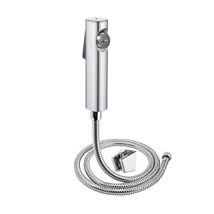 aquieen abs health faucet set with 1 meter ss 304 shower tube amp wall hook zura dual flow