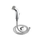 Aquieen ABS Health Faucet Set with 1 Meter SS 304 Shower Tube &amp; Wall Hook (Viva Chrome)