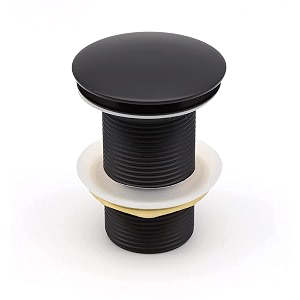 aquieen pop-up waste coupling matt black  premium brass drain stopper for basins 734