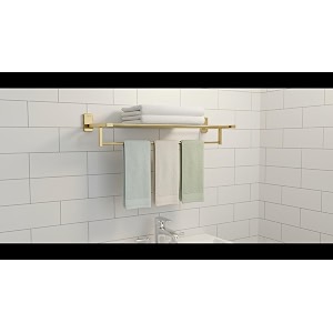 aquieen compel luxury series towel rack 2434 pvd finish grade aisi ss 304 gold