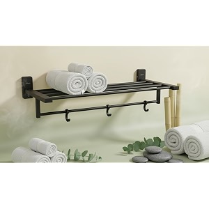 aquieen compel series towel rack 2434 matt black finish aisi ss 304