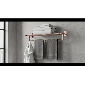 aquieen cuff series towel rack 2434 pvd rose gold finish ss 304 compel rose gold
