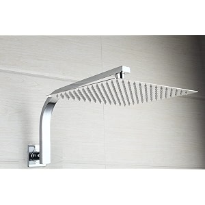 aquieen high rise curve shower arm 6 x 18 with 8 ss shower head