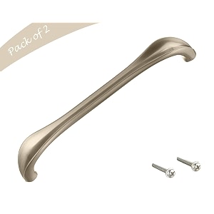 aquieen malleable wardrobe cabinet pull handle 160mm satin finish-aq 705 silver 2 piece