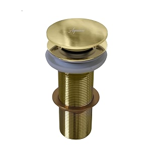 aquieen pop-up waste coupling  premium brass drain stopper for basins brushed gold 534