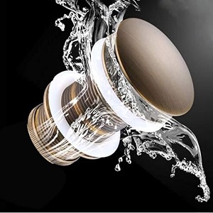 aquieen pop-up waste coupling  premium brass drain stopper for basins antique brass 334