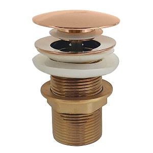 aquieen pop-up waste coupling  premium brass drain stopper for basins rose gold 334