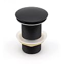 Aquieen Pop-Up Waste Coupling Matt Black – Premium Brass Drain Stopper for Basins (3")